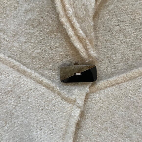 Vintage I.B. Diffusion Wool Mohair Blend Beige Cardigan Sweater With Shawl Colla - Picture 8 of 9